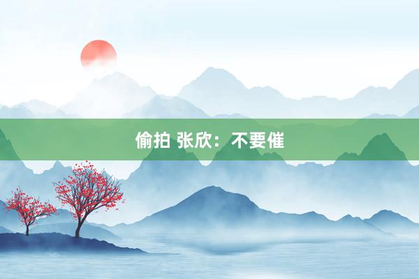 偷拍 张欣：不要催