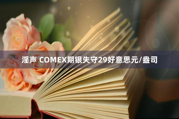 淫声 COMEX期银失守29好意思元/盎司