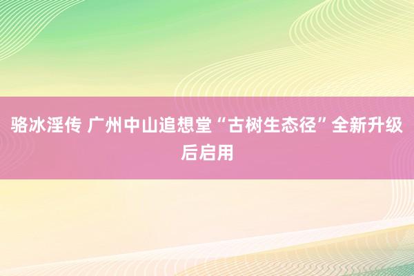 骆冰淫传 广州中山追想堂“古树生态径”全新升级后启用