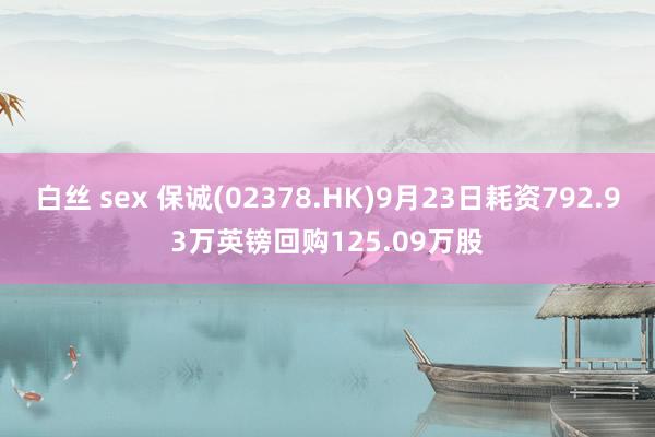 白丝 sex 保诚(02378.HK)9月23日耗资792.93万英镑回购125.09万股