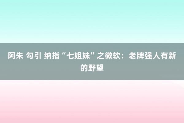 阿朱 勾引 纳指“七姐妹”之微软：老牌强人有新的野望