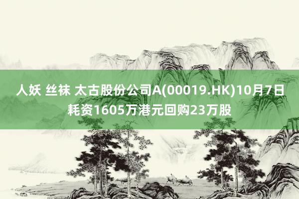 人妖 丝袜 太古股份公司A(00019.HK)10月7日耗资1605万港元回购23万股