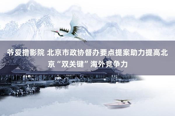 爷爱撸影院 北京市政协督办要点提案助力提高北京“双关键”海外竞争力