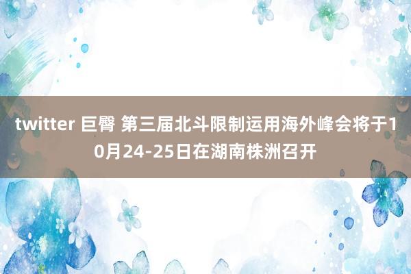 twitter 巨臀 第三届北斗限制运用海外峰会将于10月24-25日在湖南株洲召开