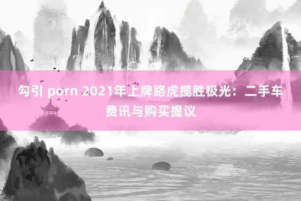 勾引 porn 2021年上牌路虎揽胜极光：二手车费讯与购买提议