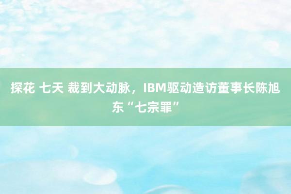 探花 七天 裁到大动脉，IBM驱动造访董事长陈旭东“七宗罪”