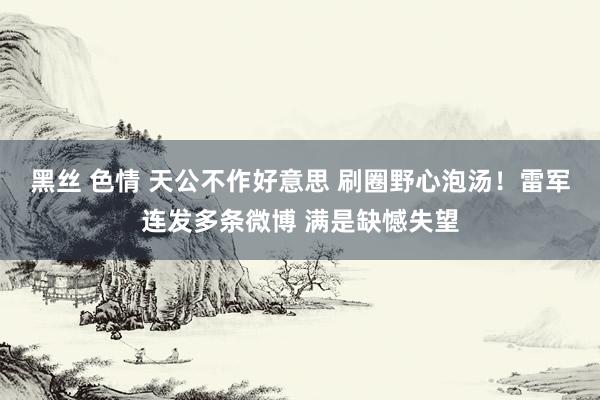 黑丝 色情 天公不作好意思 刷圈野心泡汤！雷军连发多条微博 满是缺憾失望