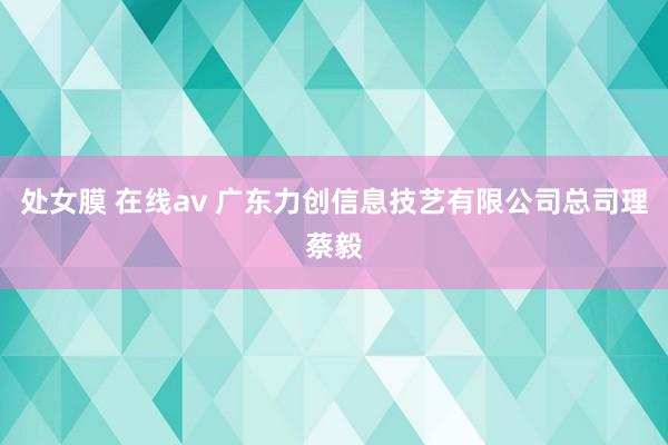 处女膜 在线av 广东力创信息技艺有限公司总司理蔡毅