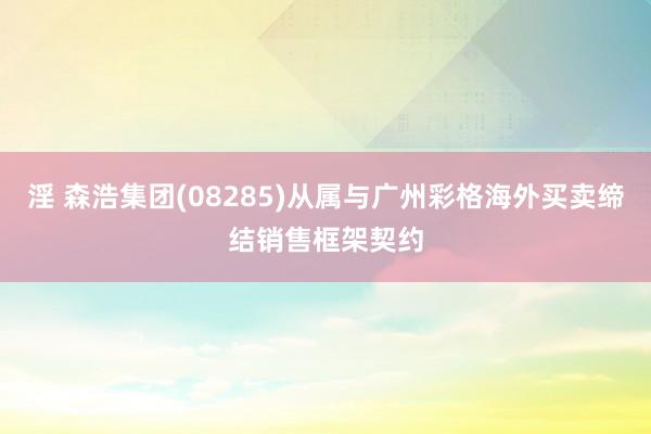 淫 森浩集团(08285)从属与广州彩格海外买卖缔结销售框架契约