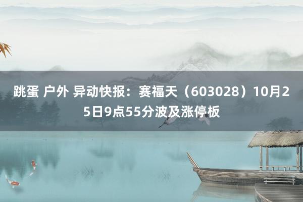 跳蛋 户外 异动快报：赛福天（603028）10月25日9点55分波及涨停板