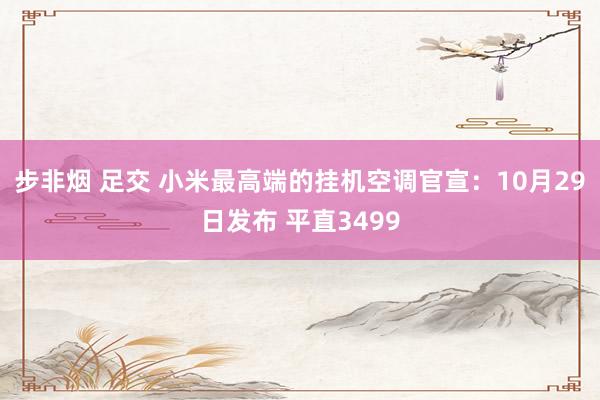 步非烟 足交 小米最高端的挂机空调官宣：10月29日发布 平直3499