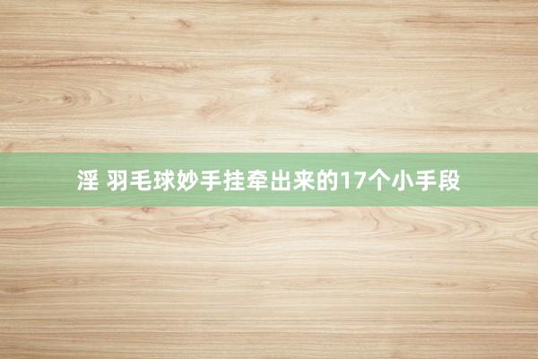 淫 羽毛球妙手挂牵出来的17个小手段