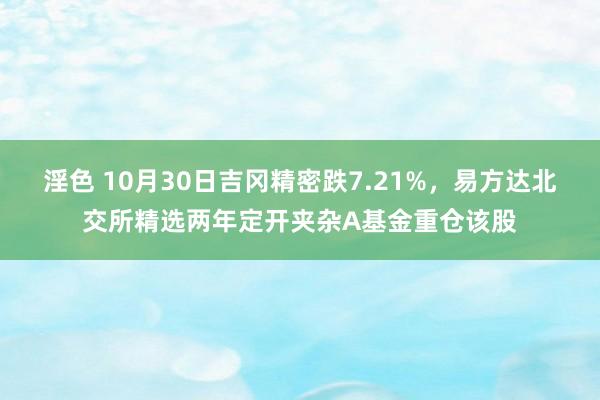 淫色 10月30日吉冈精密跌7.21%，易方达北交所精选两年定开夹杂A基金重仓该股