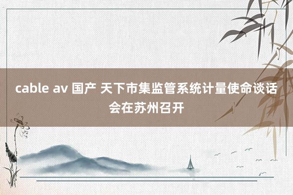 cable av 国产 天下市集监管系统计量使命谈话会在苏州召开