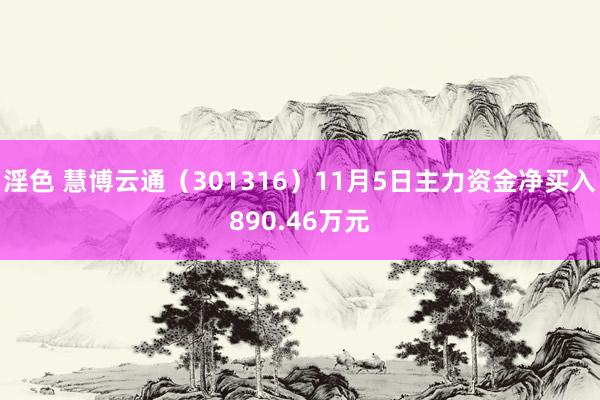 淫色 慧博云通（301316）11月5日主力资金净买入890.46万元