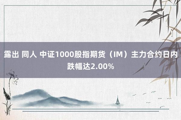 露出 同人 中证1000股指期货（IM）主力合约日内跌幅达2.00%