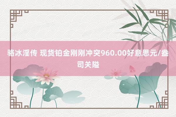 骆冰淫传 现货铂金刚刚冲突960.00好意思元/盎司关隘