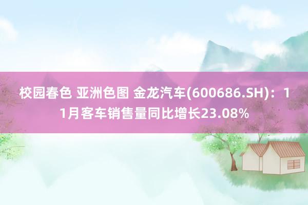 校园春色 亚洲色图 金龙汽车(600686.SH)：11月客车销售量同比增长23.08%