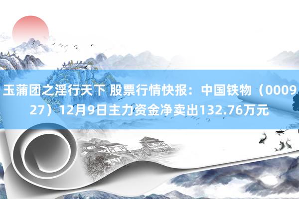 玉蒲团之淫行天下 股票行情快报：中国铁物（000927）12月9日主力资金净卖出132.76万元