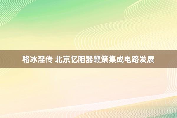 骆冰淫传 北京忆阻器鞭策集成电路发展