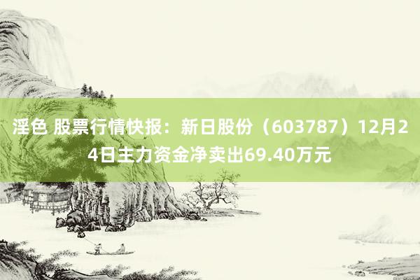 淫色 股票行情快报：新日股份（603787）12月24日主力资金净卖出69.40万元