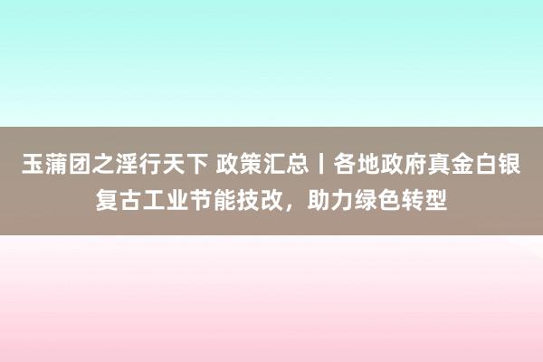 玉蒲团之淫行天下 政策汇总丨各地政府真金白银复古工业节能技改，助力绿色转型