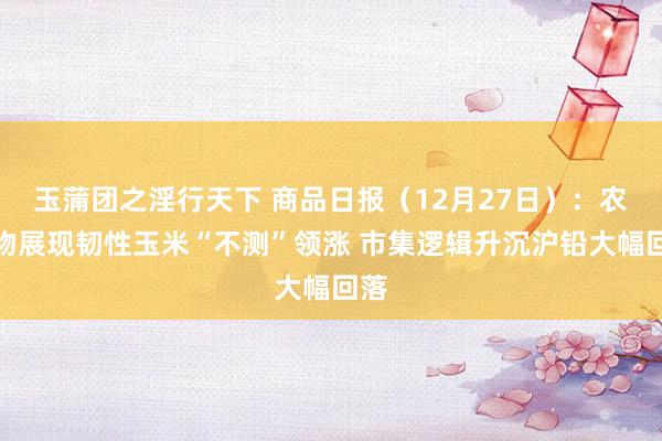 玉蒲团之淫行天下 商品日报（12月27日）：农产物展现韧性玉米“不测”领涨 市集逻辑升沉沪铅大幅回落