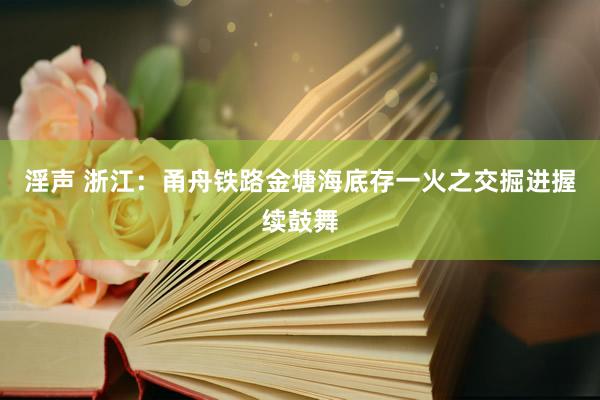 淫声 浙江：甬舟铁路金塘海底存一火之交掘进握续鼓舞