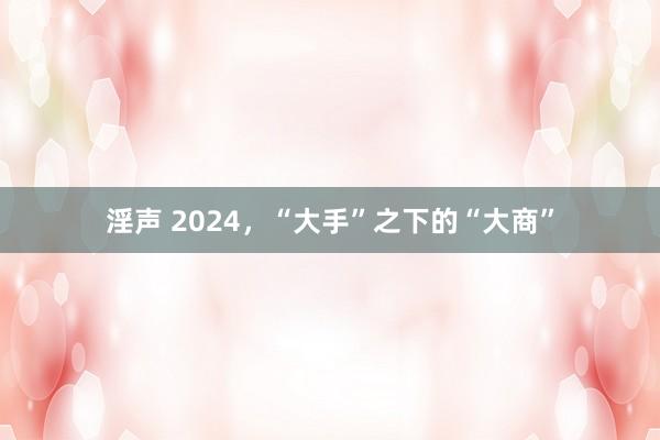 淫声 2024，“大手”之下的“大商”