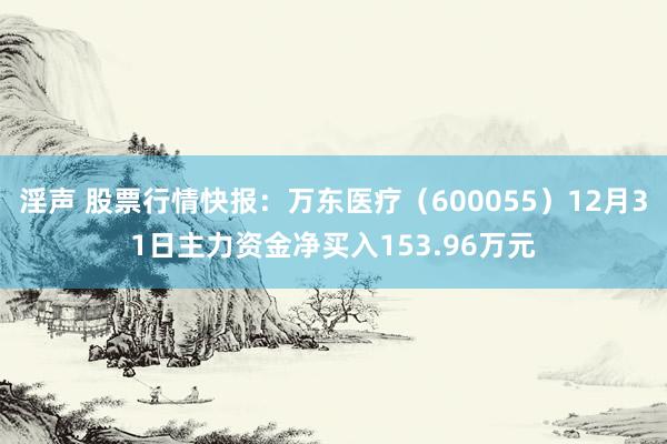 淫声 股票行情快报：万东医疗（600055）12月31日主力资金净买入153.96万元