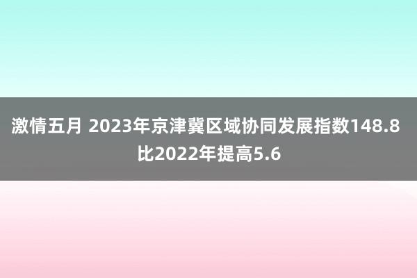 激情五月 2023年京津冀区域协同发展指数148.8 比2022年提高5.6