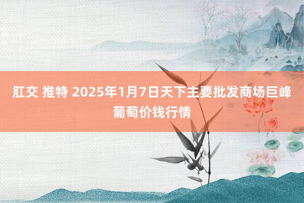 肛交 推特 2025年1月7日天下主要批发商场巨峰葡萄价钱行情