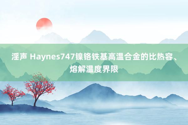 淫声 Haynes747镍铬铁基高温合金的比热容、熔解温度界限