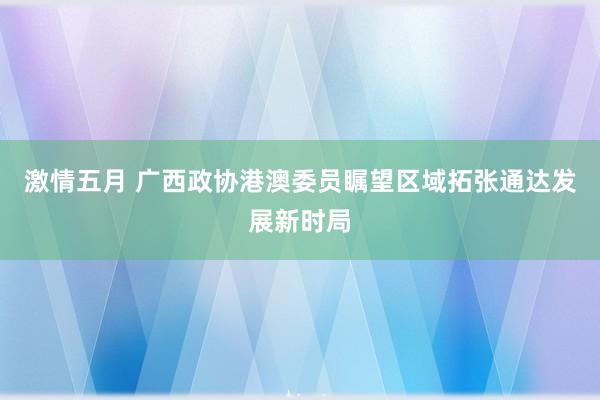 激情五月 广西政协港澳委员瞩望区域拓张通达发展新时局